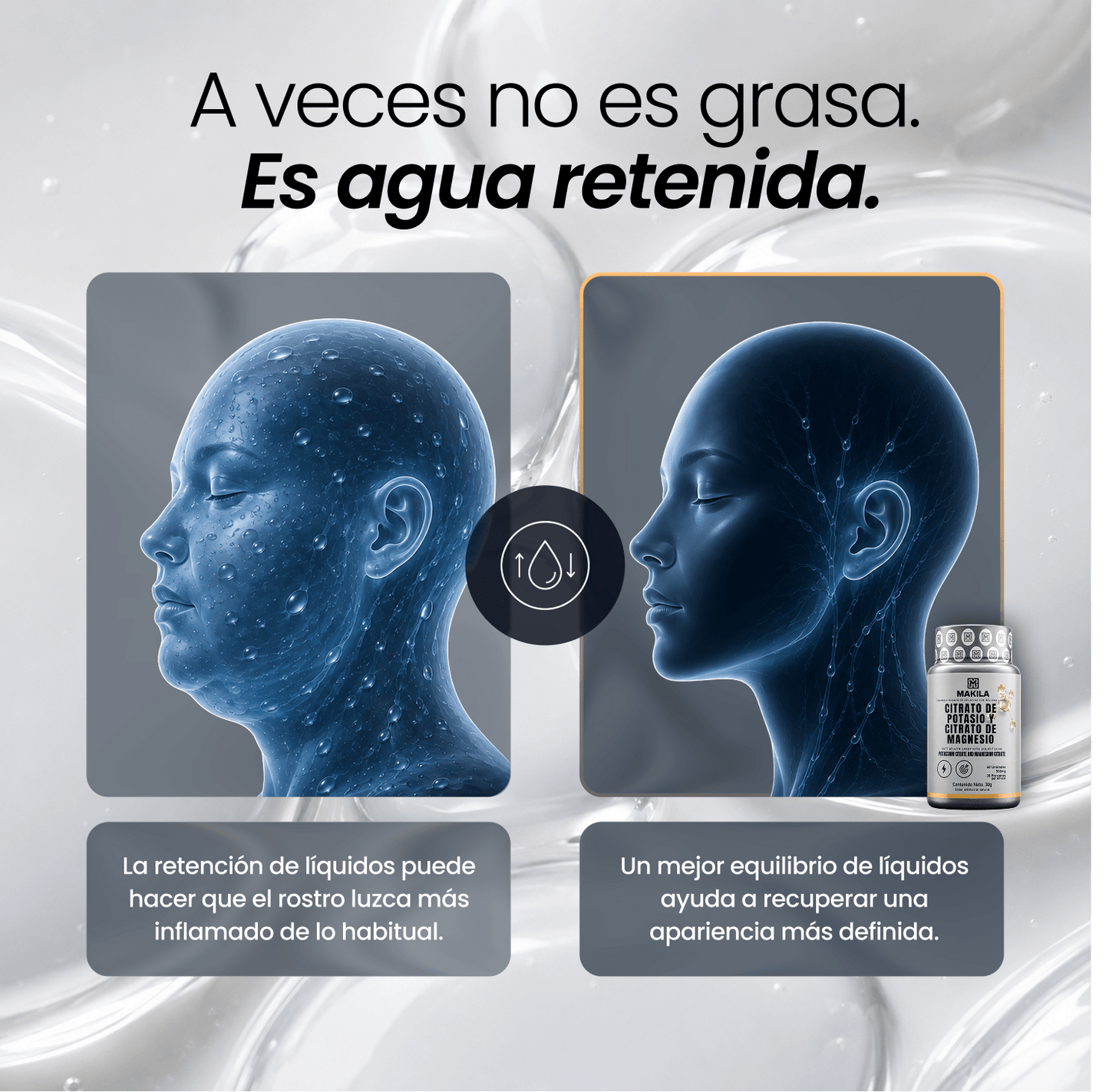 Deshincha tu rostro y luce mejor: Citrato de potasio y magnesio